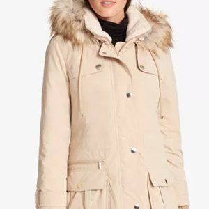 DKNY Faux-Fur-Trim Hooded Parka